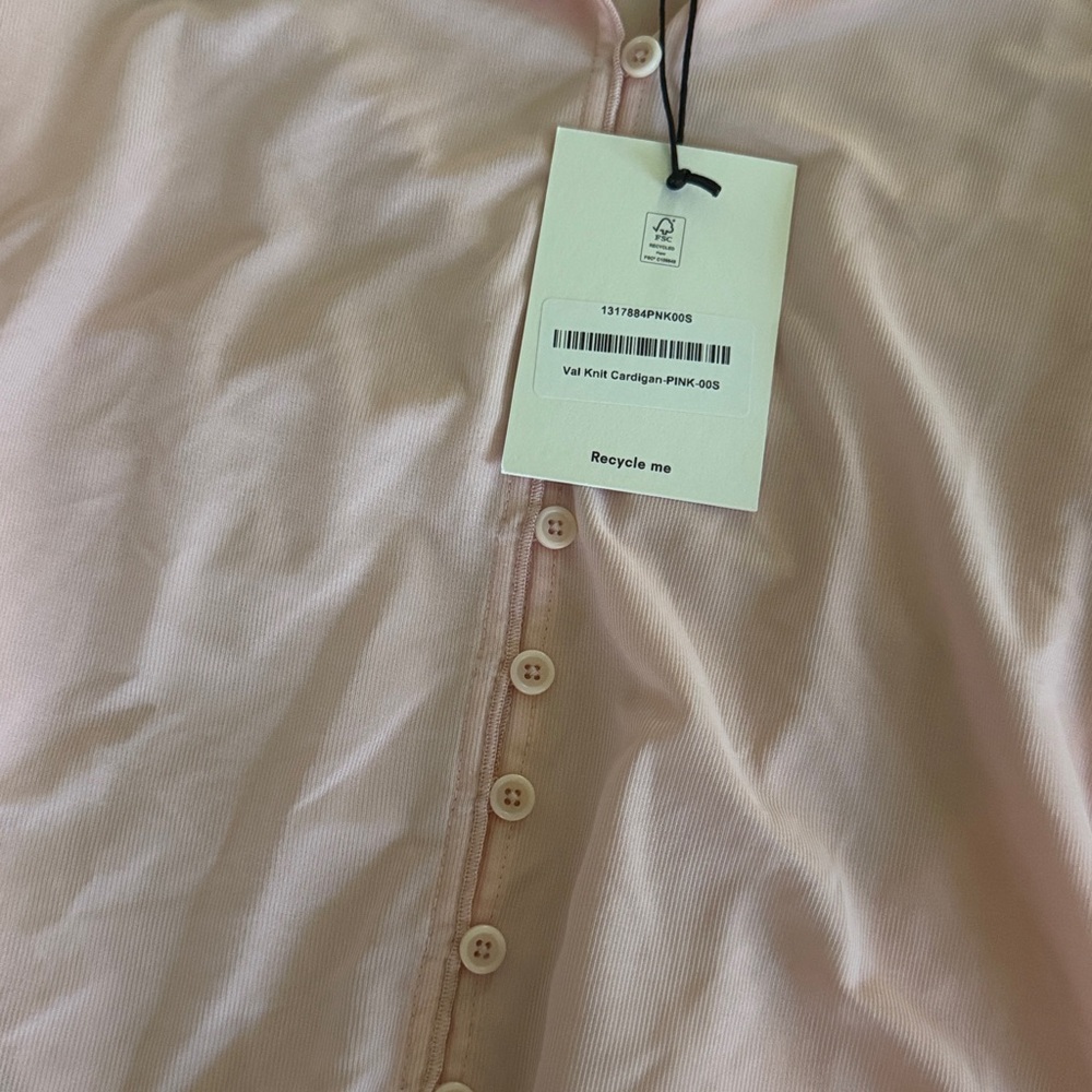 NWT REFORMATION Val Knit Cardigan, Pink, size S - Picture 6 of 8